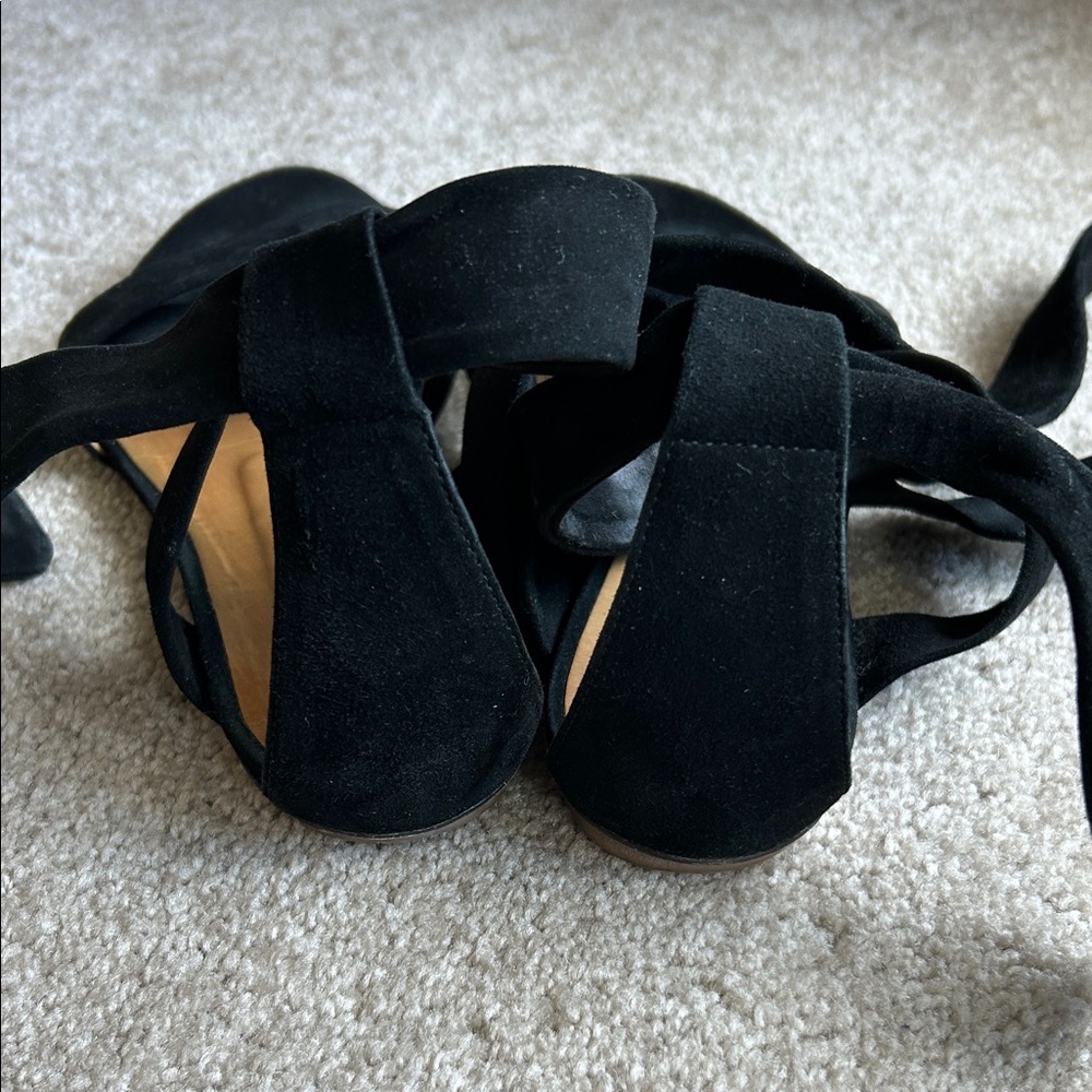 ba&sh Black Suede Ankle-Wrap Sandals EU 39 - Picture 4 of 7
